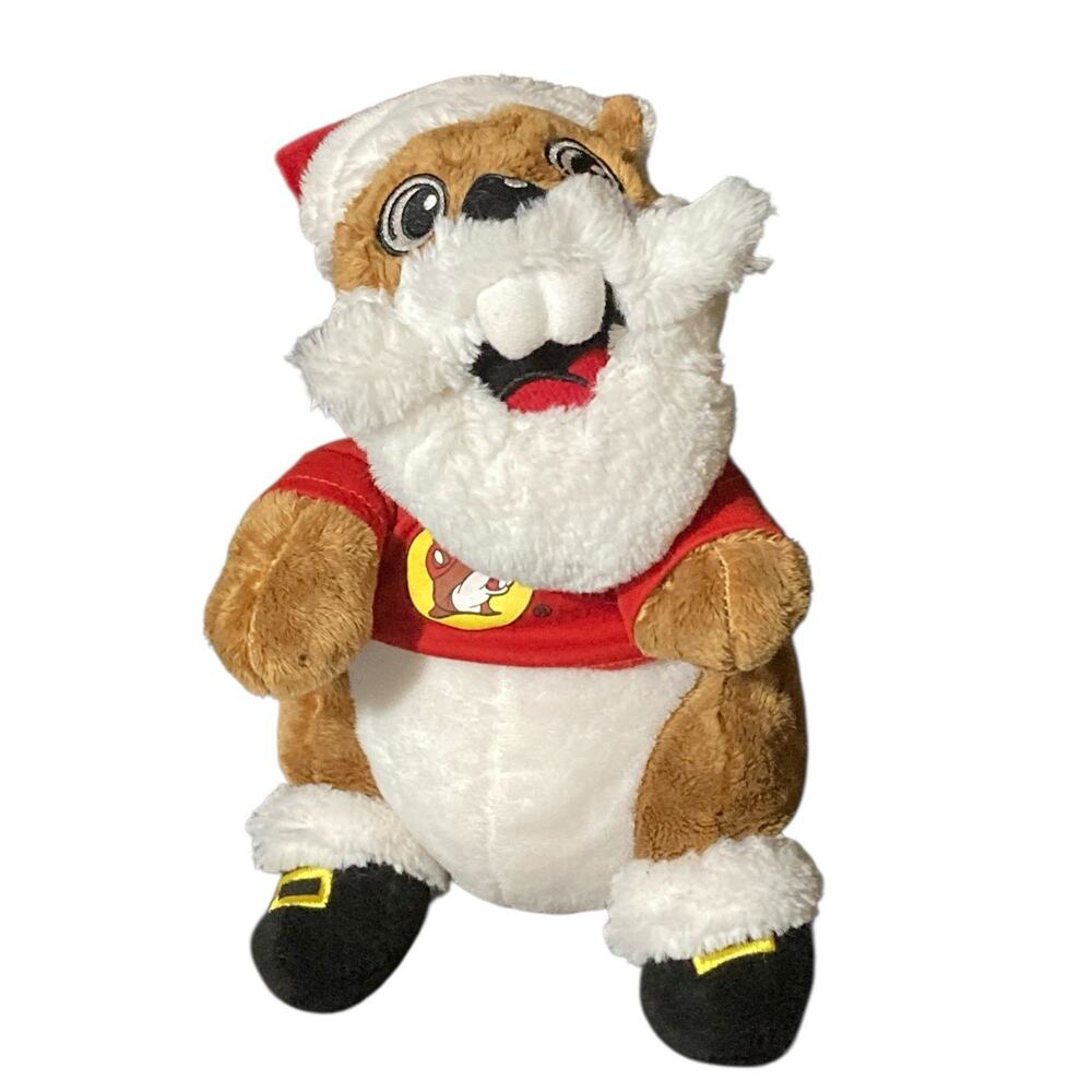 Buc-ees Beaver CHRISTMAS Plush SANTA CLAUS‎ 10” Inch Bucees Beard Hat Shirt